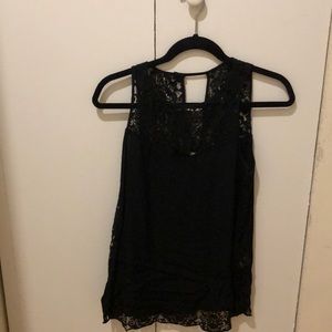 Rebecca Taylor Black Lace Sleeveless Top